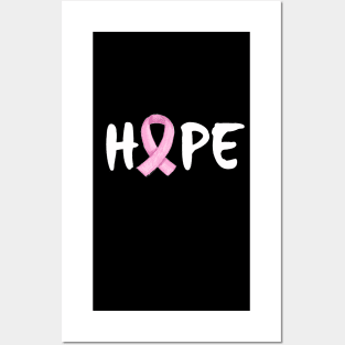 'Hope' Cancer Ribbon Awareness Shirt Posters and Art